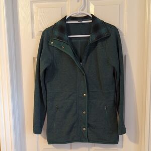 Eddie Bauer Forest Green Zip And Button Utility Jacket